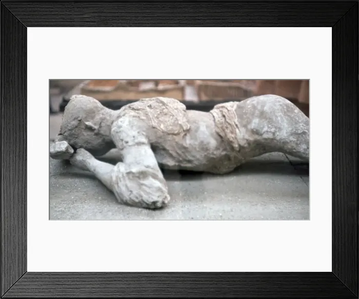 Framed Print : Cast of a young woman who died in the eruption of Vesuvius, 1st century Framed Print : Cast of a young woman who died in the eruption of Vesuvius, 1st century
