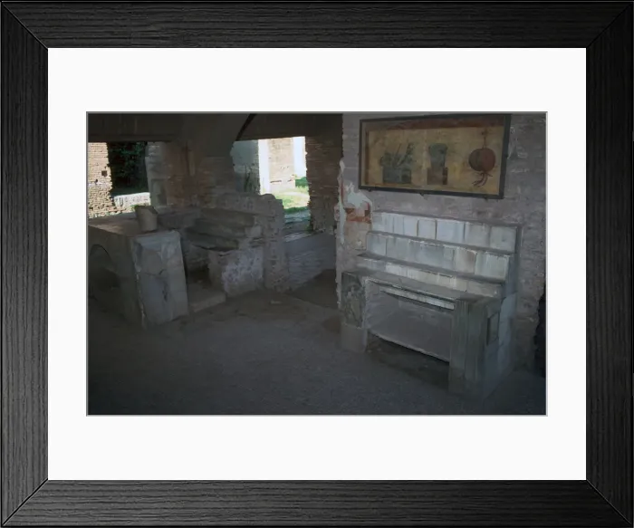 Framed Print : Interior of a food-shop in the Roman city of Ostia, 2nd century Framed Print : Interior of a food-shop in the Roman city of Ostia, 2nd century
