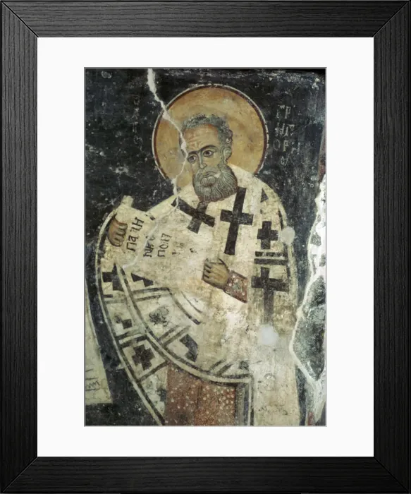 Framed Print : Wall painting of St Gregory, 13th century Framed Print : Wall painting of St Gregory, 13th century