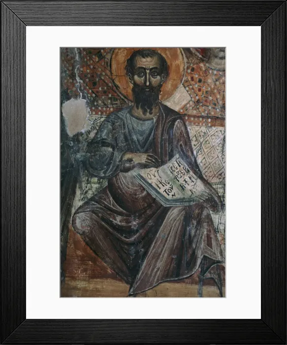 Framed Print : Wall painting of a Saint in heaven, 13th century Framed Print : Wall painting of a Saint in heaven, 13th century