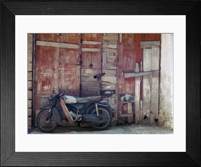Framed Print : Motorcycle in the street in Khania Framed Print : Motorcycle in the street in Khania