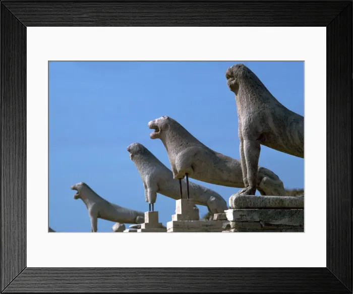 Framed Print : Marble lions at Delos in Greece, 7th century BC Framed Print : Marble lions at Delos in Greece, 7th century BC