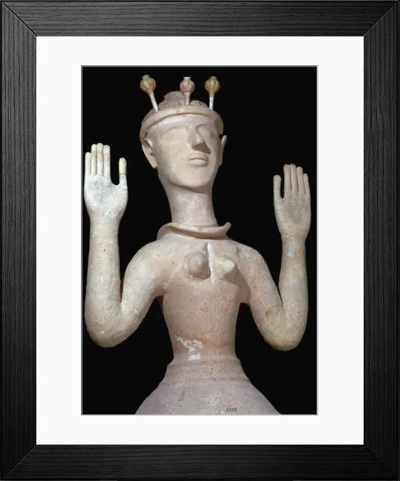 Framed Print : Minoan Poppy Goddess Framed Print : Minoan Poppy Goddess