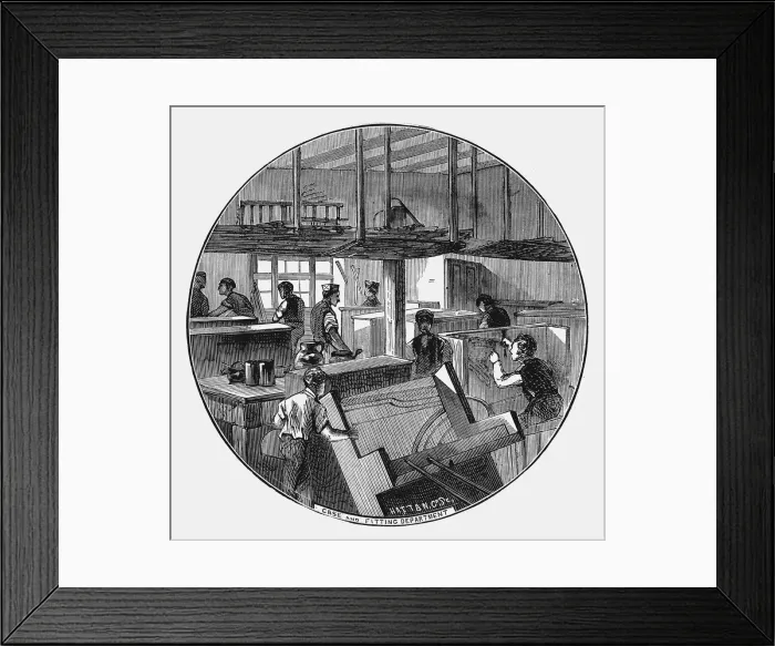 Framed Print : Case and fitting department, Chappell & Companys piano works, Belmont Street, Chalk, London, 1870 Framed Print : Case and fitting department, Chappell & Companys piano works, Belmont Street, Chalk, London, 1870