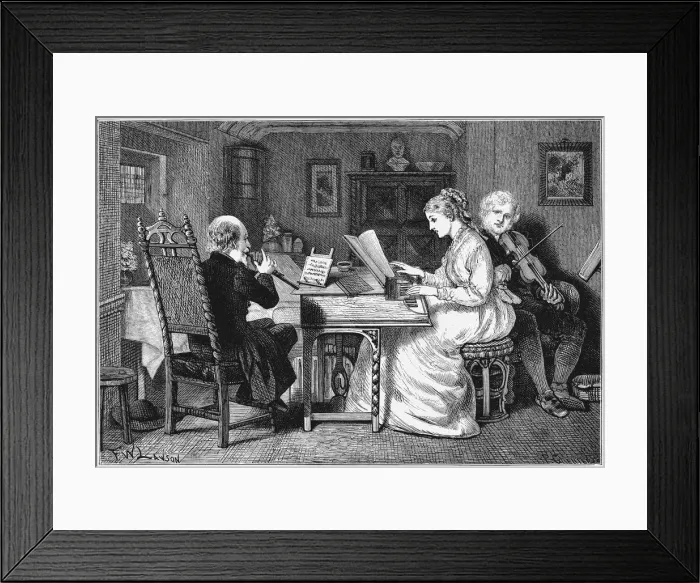Framed Print : Making music, London, 1874. Artist: Francis Wilfrid Lawson Framed Print : Making music, London, 1874. Artist: Francis Wilfrid Lawson
