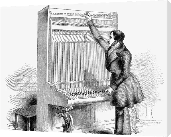 Tuning a Broadwood Cabinet piano, London, 1842