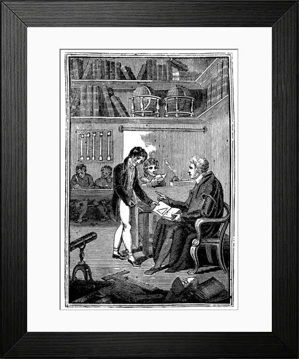 Framed Print : Schoolmaster and pupils, c1820. Artist: George Fisher Framed Print : Schoolmaster and pupils, c1820. Artist: George Fisher