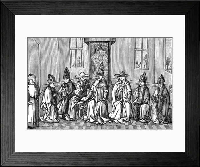 Framed Print : Peter the Hermit presenting Urban II with petition on return from pilgrimage to Holy Land 1094 Framed Print : Peter the Hermit presenting Urban II with petition on return from pilgrimage to Holy Land 1094