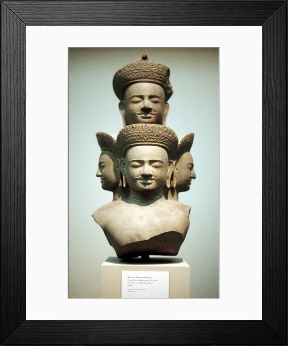 Framed Print : Five-headed bust of Shiva, Mid 10th century Framed Print : Five-headed bust of Shiva, Mid 10th century