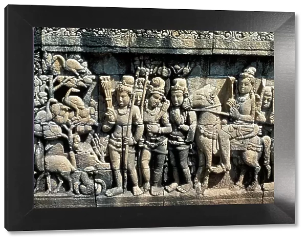 Relief showing scene from a sutra, Barabudur, Java, c750-850