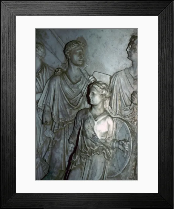 Framed Print : Roman relief of a Lictor carrying the Fasces in a procession Framed Print : Roman relief of a Lictor carrying the Fasces in a procession