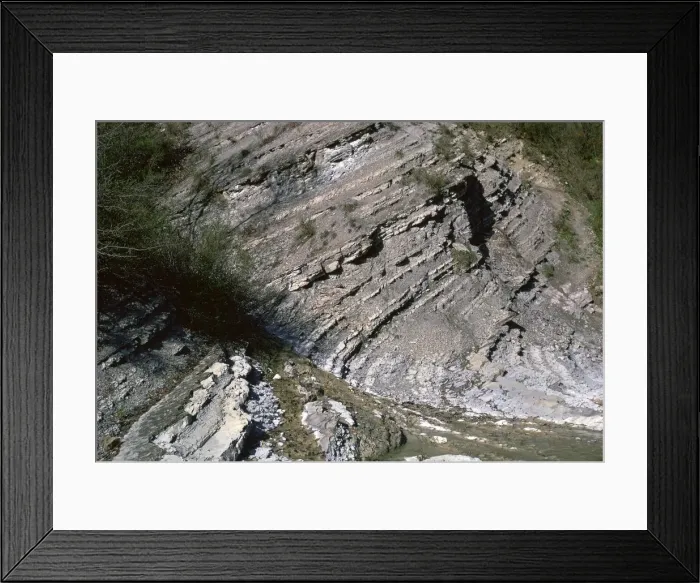 Framed Print : Sedimentary rocks showing their strata