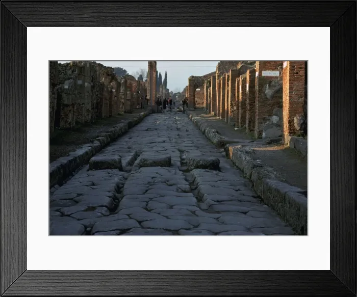 Framed Print : Street in the Roman town of Pompeii, 1st century Framed Print : Street in the Roman town of Pompeii, 1st century