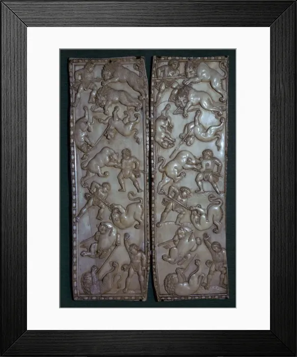 Framed Print : Ivory diptych from Constantinople, 6th century Framed Print : Ivory diptych from Constantinople, 6th century