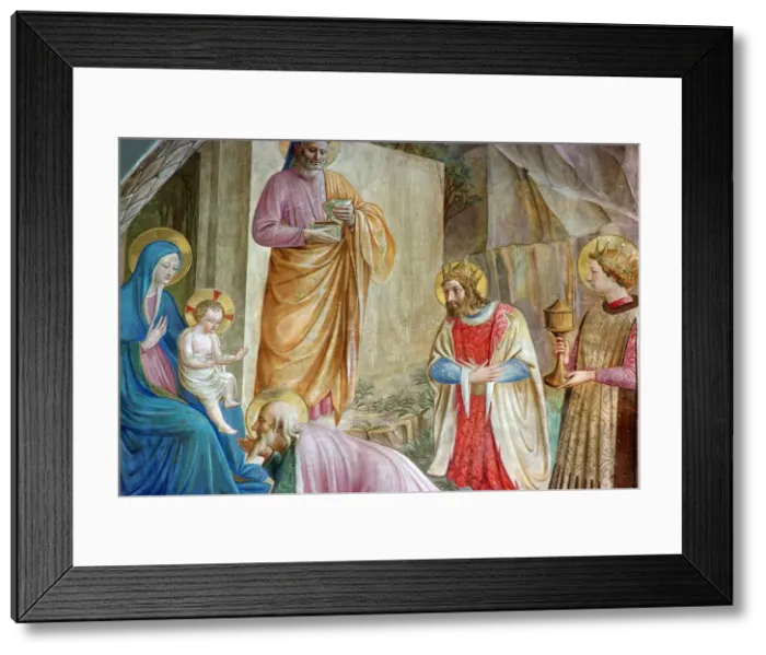 Framed Print : Detail from a painting of the adoration of the Magi Framed Print : Detail from a painting of the adoration of the Magi
