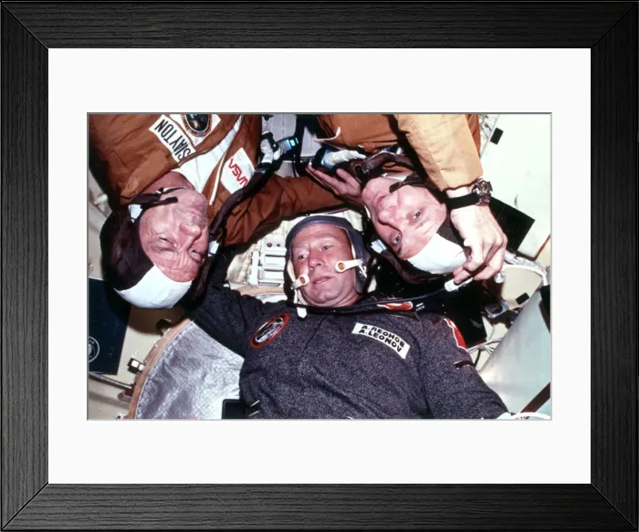 Framed Print : The two crews of the joint US / USSR ASTP docking in Earth orbit mission Framed Print : The two crews of the joint US / USSR ASTP docking in Earth orbit mission