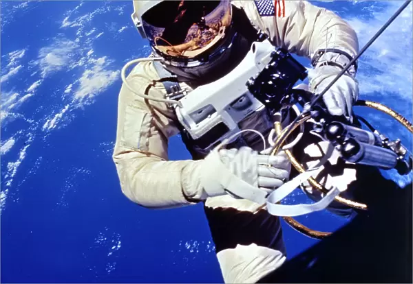 US Astronaut Edward H. White II carrying out external tasks