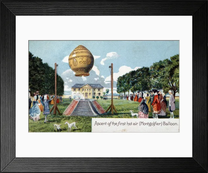 Framed Print : First ascent of Mongolfier hot air balloon, 21 November 1783 Framed Print : First ascent of Mongolfier hot air balloon, 21 November 1783