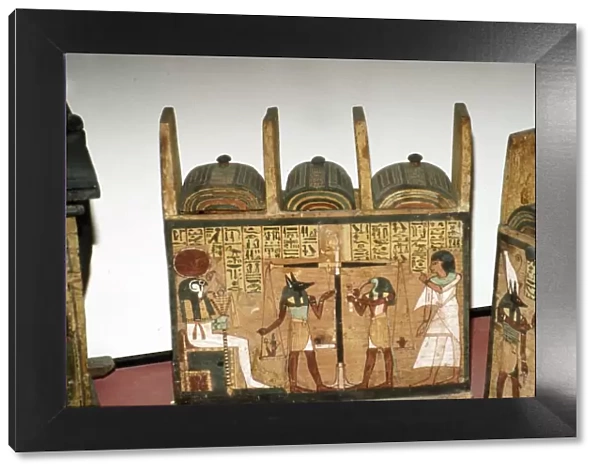 Egyptian Shabti-Box, Anubis. Thoth, Osiris, New Kingdom, 20th Dynasty, c1189 BC-1077BC