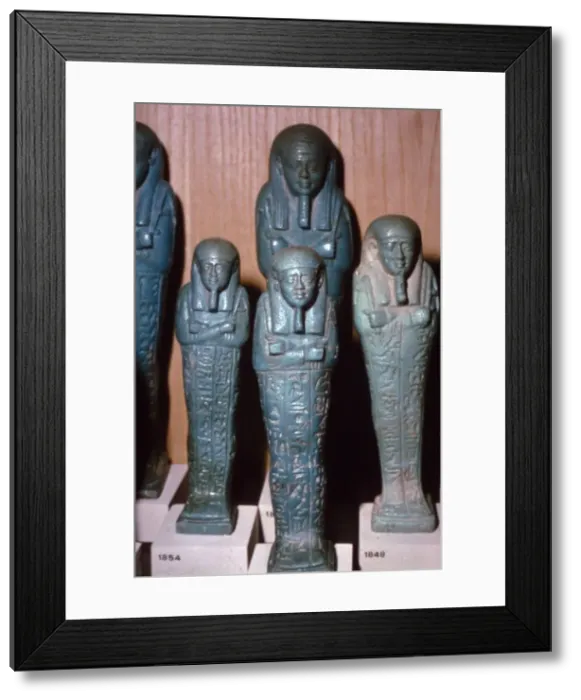 Framed Print : Egyptian Faience Shabti-Figures from a Tomb Framed Print : Egyptian Faience Shabti-Figures from a Tomb