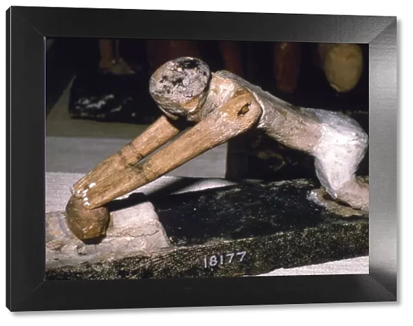Wood Model of Woman Grinding Corn, Egyptian Tomb Finding, c1900 BC