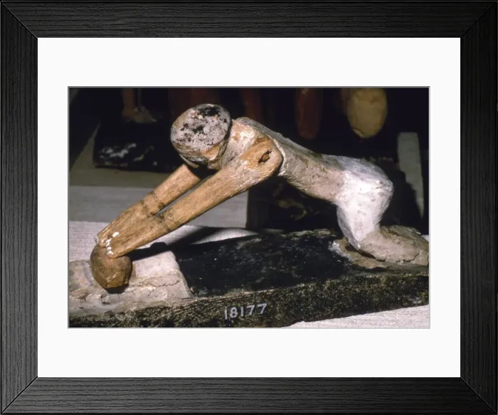 Framed Print : Wood Model of Woman Grinding Corn, Egyptian Tomb Finding, c1900 BC Framed Print : Wood Model of Woman Grinding Corn, Egyptian Tomb Finding, c1900 BC
