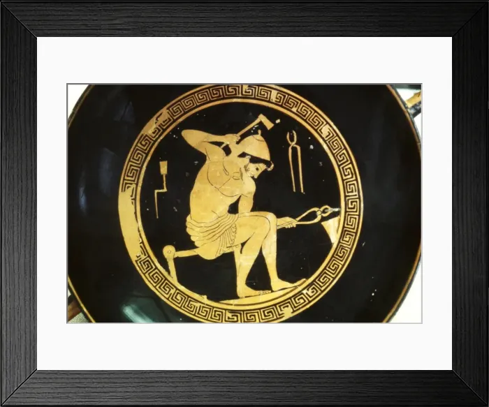 Framed Print : A Smith, detail of a Greek Cup, (Kylix), c6th century BC Framed Print : A Smith, detail of a Greek Cup, (Kylix), c6th century BC