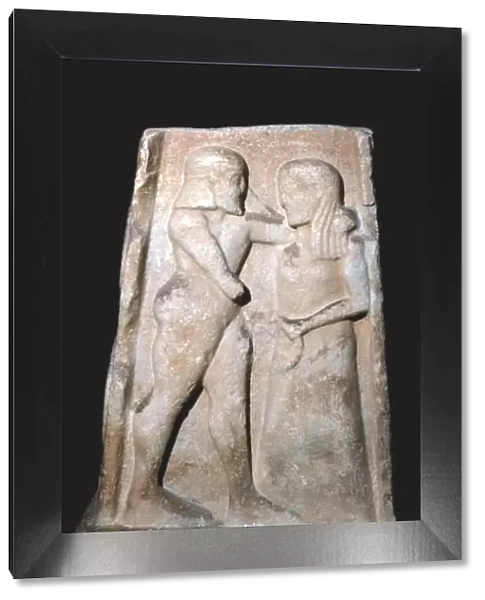 Stela of Menalaus and Helen (of Troy), Archaic Greek, c8th century BC-c5th century BC