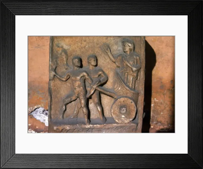 Framed Print : Cleobis and Biton pull their mothers chariot, c6th century BC Framed Print : Cleobis and Biton pull their mothers chariot, c6th century BC