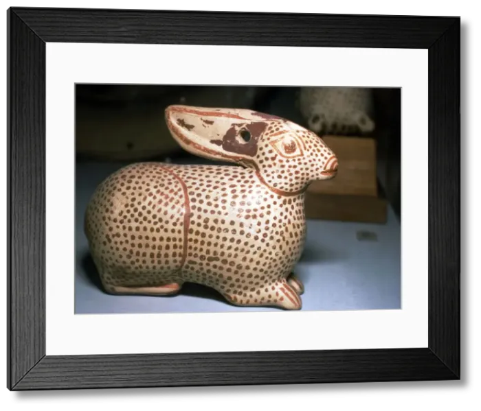Framed Print : Greek vase in the form of a Hare, Corinthian period, circa early 6th century Framed Print : Greek vase in the form of a Hare, Corinthian period, circa early 6th century