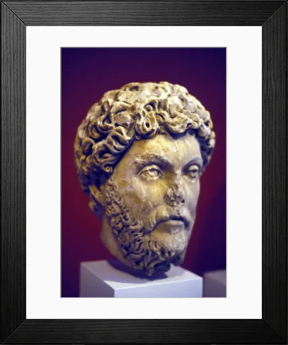 Framed Print : Hadrian (76-138), Roman marble bust Framed Print : Hadrian (76-138), Roman marble bust