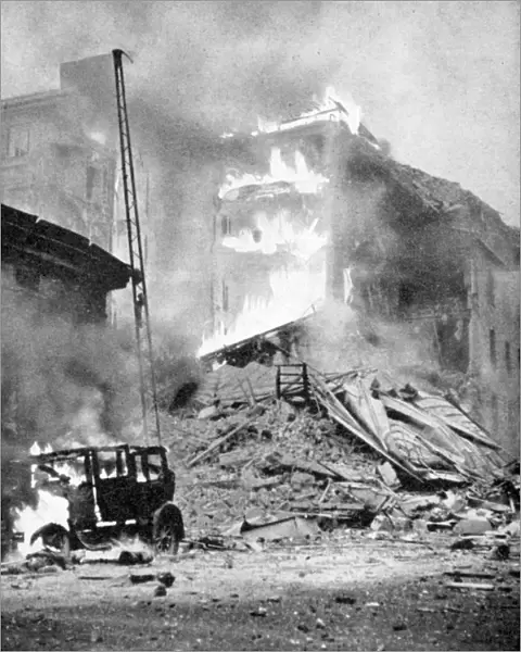 Bombing of Helsinki by the Russians, World War 2, c1940