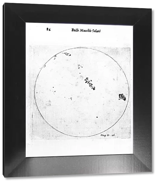 Galileos observation of sunspots, 1613. Artist: Galileo Galilei