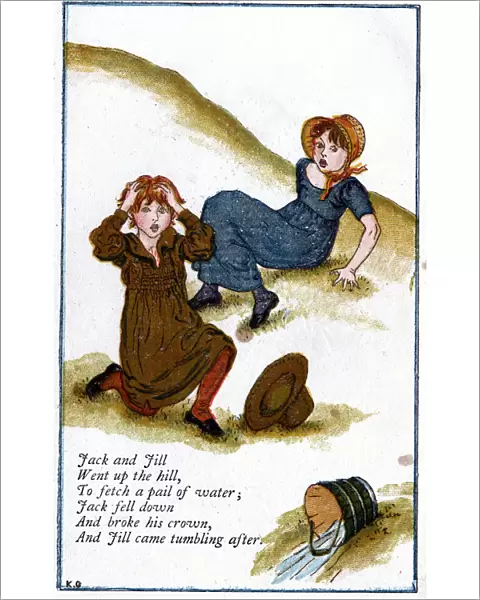 Illustration for Jack and Jill went up the hill, Kate Greenaway (1846-1901). Artist: Catherine Greenaway
