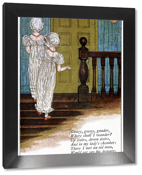 Illustration for Goosey, goosey gander, where shall I wander?, Kate Greenaway (1846-1901). Artist: Catherine Greenaway
