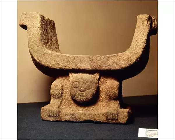 Jaguar Throne carved from lava stone, Pre-Columbian from Manaos, Ecuador