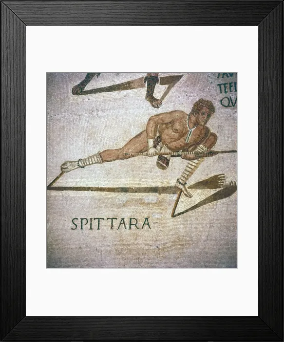 Framed Print : Roman Mosaic of Performer killing leopards in Spectacle, Tunisia, 3rd century Framed Print : Roman Mosaic of Performer killing leopards in Spectacle, Tunisia, 3rd century