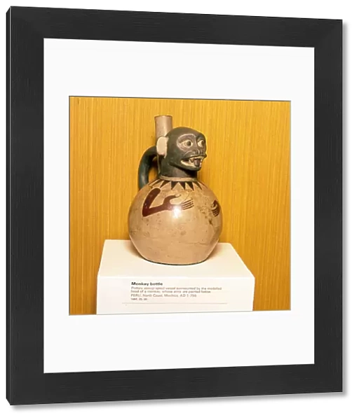 Monkey Bottle, Mochica Culture, Peru, 100-750
