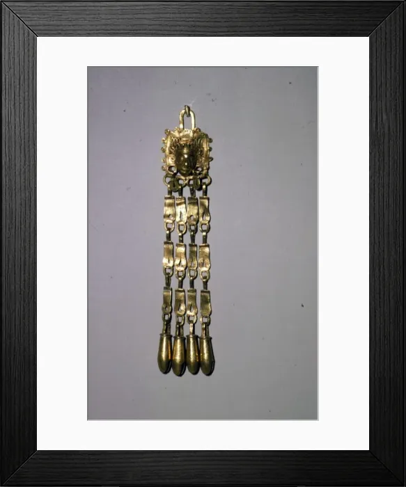 Framed Print : Gold Pendant, Mixtec, 1200-1521 Framed Print : Gold Pendant, Mixtec, 1200-1521