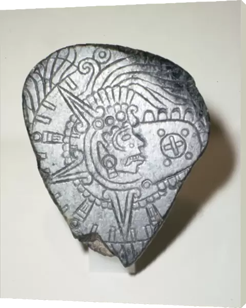 Aztec Jade Pendant of Solar God Tonatuih, 1300-1521