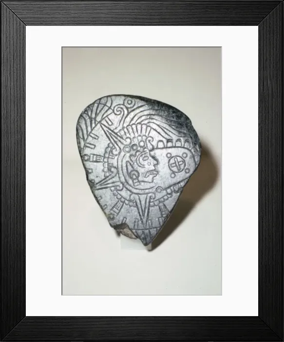 Framed Print : Aztec Jade Pendant of Solar God Tonatuih, 1300-1521 Framed Print : Aztec Jade Pendant of Solar God Tonatuih, 1300-1521