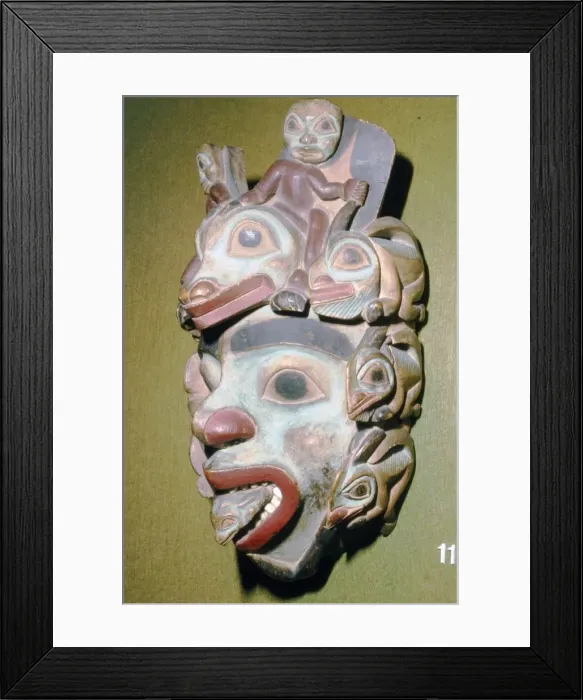 Framed Print : Alasa, Face Mask with fish from coming out of mouth, North American Indian Framed Print : Alasa, Face Mask with fish from coming out of mouth, North American Indian