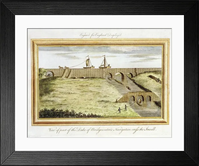 Framed Print : Bridgewater Canal crossing the River Irwell by a viaduct, England Framed Print : Bridgewater Canal crossing the River Irwell by a viaduct, England