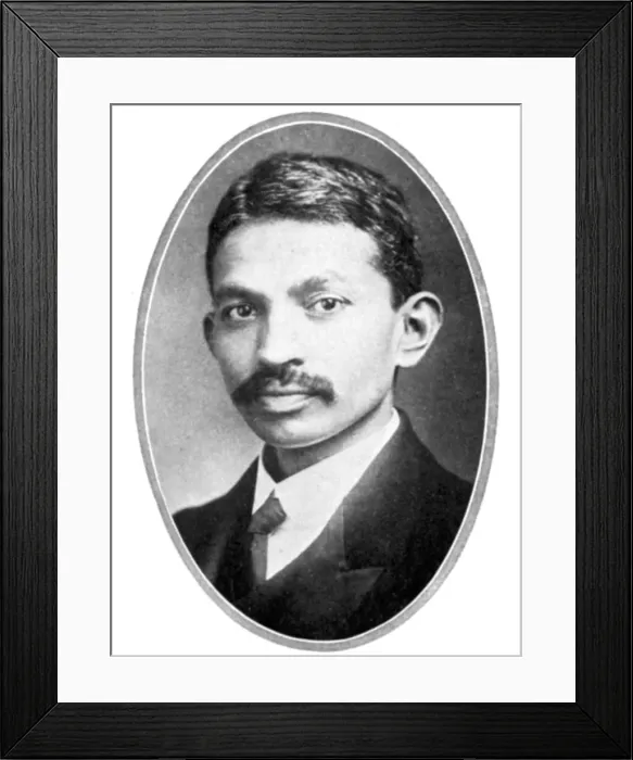 Framed Print : Mohondas Karamchand Gandhi (1869-1948), as a young man Framed Print : Mohondas Karamchand Gandhi (1869-1948), as a young man