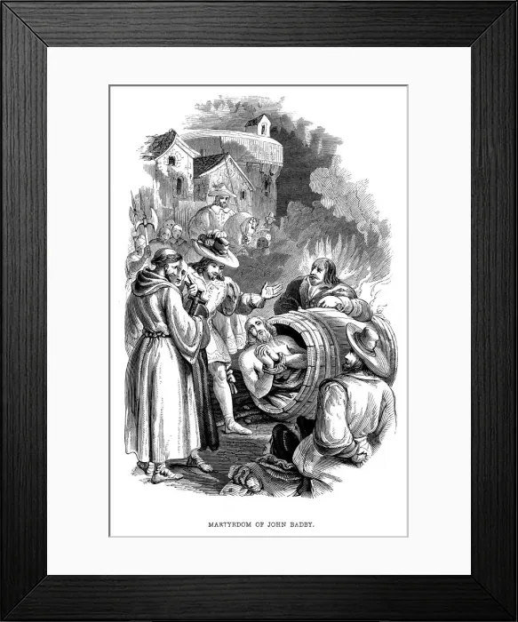 Framed Print : Burning of John Badby for heresy, 1410 (1848) Framed Print : Burning of John Badby for heresy, 1410 (1848)