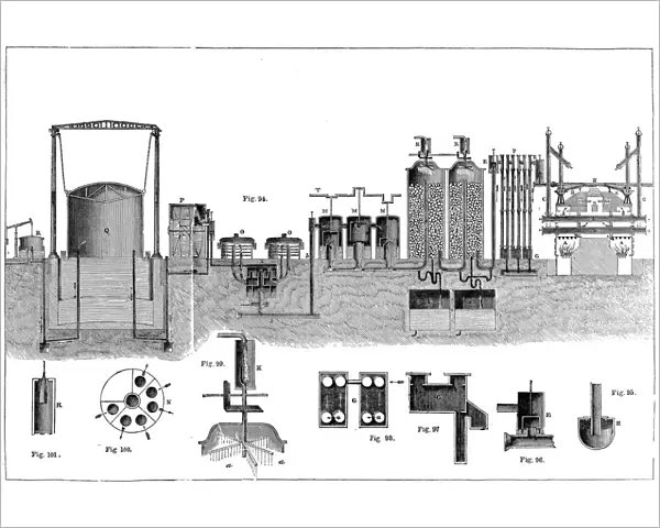 Sectional view of Liverpool Gas Works, 1860. Artist: Charles Partington