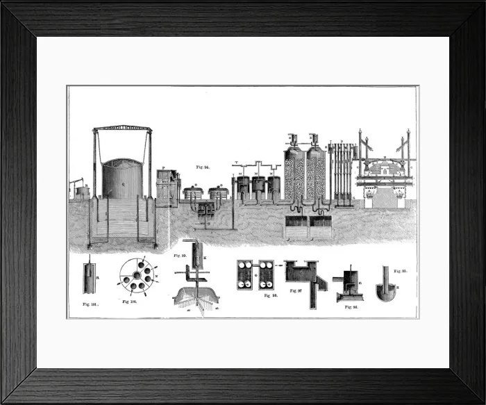Framed Print : Sectional view of Liverpool Gas Works, 1860. Artist: Charles Partington Framed Print : Sectional view of Liverpool Gas Works, 1860. Artist: Charles Partington