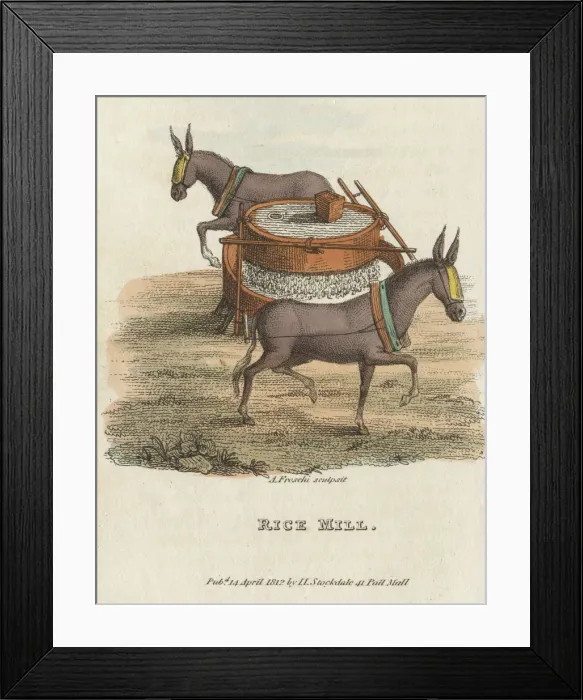 Framed Print : Rice Mill, 1813 Framed Print : Rice Mill, 1813
