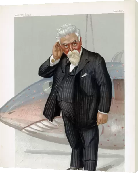 Hiram Stevens Maxim, American-born British inventor and engineer, 1904. Artist: Spy