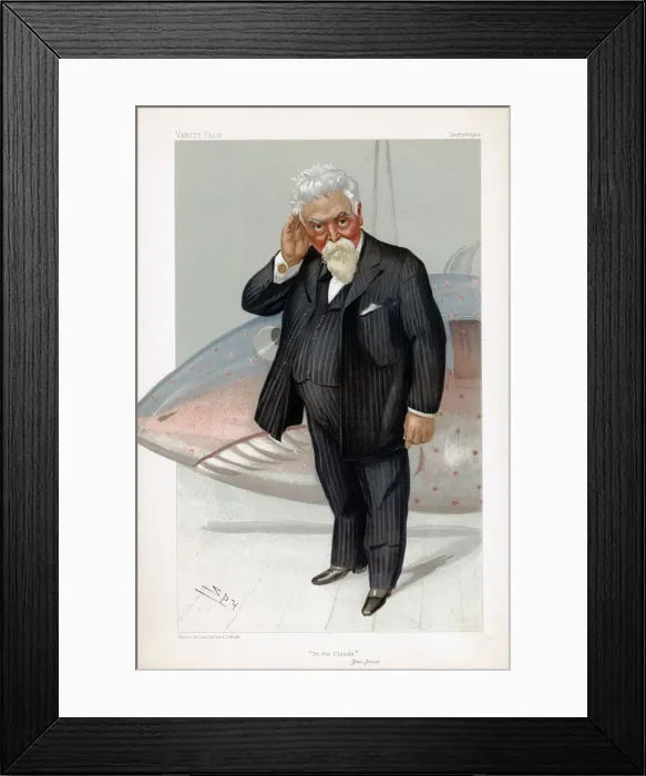 Framed Print : Hiram Stevens Maxim, American-born British inventor and engineer, 1904. Artist: Spy Framed Print : Hiram Stevens Maxim, American-born British inventor and engineer, 1904. Artist: Spy